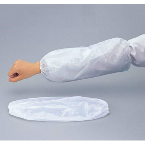 100PCS Disposable Plastic Arm Sleeves Covers for Home Cleaning (White