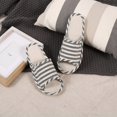thumbnail image 4 of HKYNLAG Open Toe House Slippers for Women Men Soft Cotton-Linen Indoor Slippers Memory Foam Bedroom Slide Shoes Black 42, 4 of 5