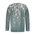 thumbnail image 6 of TQWQT Womens Tops Plus Size 4x-5x Sexy Long Sleeve Tops Floral Print T-Shirt V Neck Tunic Shirts Loose Casual Outfits for Women Navy 4XL, 6 of 6
