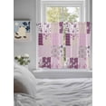 thumbnail image 3 of Boho Purple Flowers Bathroom Window Curtain, Spring Floral Botanical Patchwork Vintage Light Filtering Coffee Kitchen Curtains, Bedroom Living Room Curtains 2 Panel 84"x45", 3 of 6