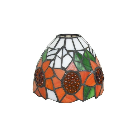 KAYYELAMP Flowers Pattern Colorful Glass Handmade Lampshade For Wall Sconce Pendant Light Hanging Lamp Replacement Vintage Design