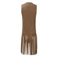 thumbnail image 3 of Dwaogom Jacket Women's Autumn Winter Suede Ethnic Sleeveless Tassels Fringed Vest Cardigan, 3 of 7