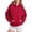 Red, variant on Shirts for Women Trendy Plus Size Fall Winter Loose Hooded Long Sleeve Bubble Cuff Off the Shoulder Hoody Solid Color Hoodie Cotton Hoodies Sweatshirt(Coffee,L)