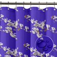 thumbnail image 3 of S4Sassy Blue Blossom & Bulbul Bird Decorative Waterproof Printed Shower Curtain Roller Hooks Drapes-60 x 75 Inch, 3 of 6