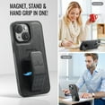 thumbnail image 4 of Case Designed for iPhone 13, Classic PU leather Kickstand & Hand Grip, Support Magnetic Car Mount Shockproof Protective Ultra Slim Back Case Cover for iPhone 13, Black, 4 of 6