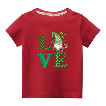 

Virmaxy Let the Shenanigans Begin Toddler Baby Boys Girls Fashion St Patrick s Day T-shirt Little Kids St Patrick s Day Letter Printed Tee Red-B 5T