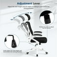 thumbnail image 4 of REKHH  Ergonomic Mesh Office Chair, High Back Desk Chair with with flip-up Armrests, Adjustable Padded Headrest Computer Chair with Lumbar Support for Home Oiffce Game Room,White/Black, 4 of 7