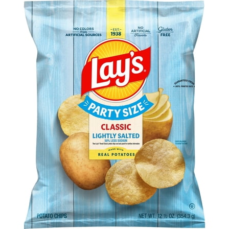 Lay's Potato Chips Lightly Salted Party Size 12.5 Ounce Bag