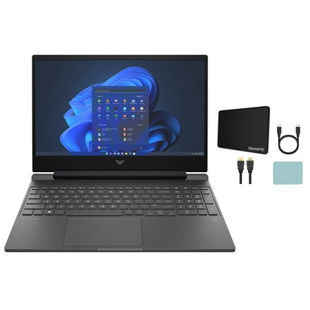 HP - Victus 15.6" Gaming Laptop - Intel Core i5-12450H 8GB Memory NVIDIA GeForce GTX 1650 - 512GB SSD - Mica Silver with Mazepoly Accessories
