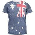 thumbnail image 1 of Distressed Australian Flag Mens T Shirt Heather White X-LG, 1 of 2