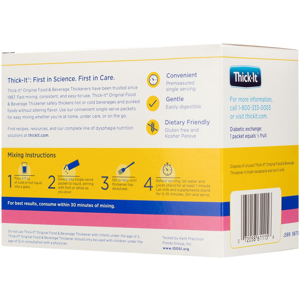 Thick-It Original Food & Beverage Mildly Thick Single-serve Packets for Dysphagia, Iddsi Nectar Consistency, Easy Mix, 25 Pack