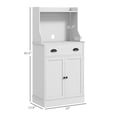 thumbnail image 3 of Microwave Stand with Storage, Kitchen Microwave Cabinet with Drawer & Adjustable Shelf, White, 3 of 9