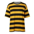 thumbnail image 4 of Striped Womens T Shirts 2026 Summer Fashionable Short Sleeve Crewneck Color Block Loose Tees, 4 of 5