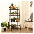 thumbnail image 2 of 4-Tier Bamboo Plant Stand, Multifunctional Freestanding Rack with Guardrails, Display Shelf for Living Room Balcony (Coffee), 2 of 6