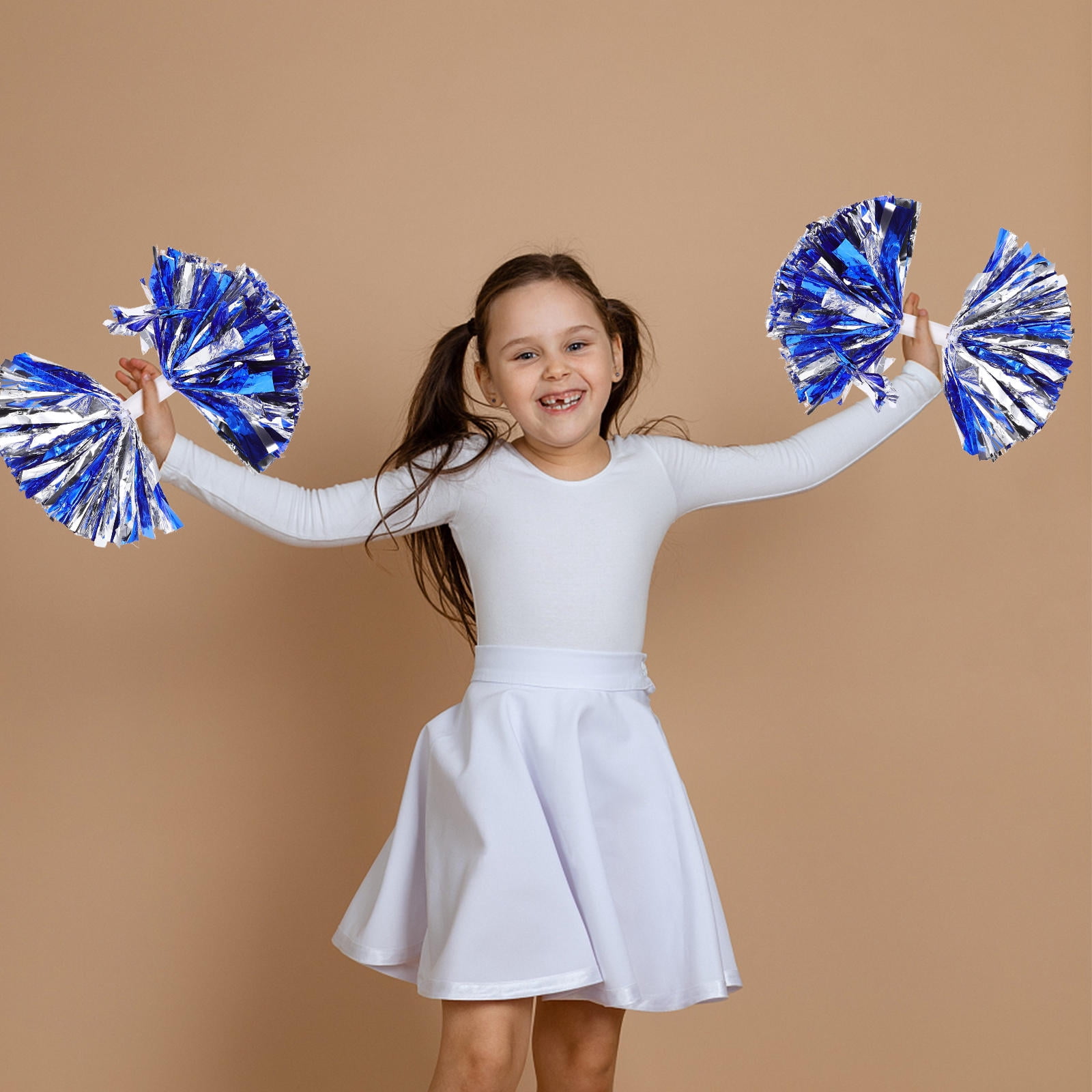 YUNLIGHTS 4-Pack Cheerleading Pom Poms, Reusable PE Material Performance Props for Dance &