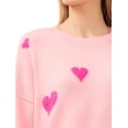 thumbnail image 2 of CeCe womens  Heart Pattern Sweater, l, Pink, 2 of 3