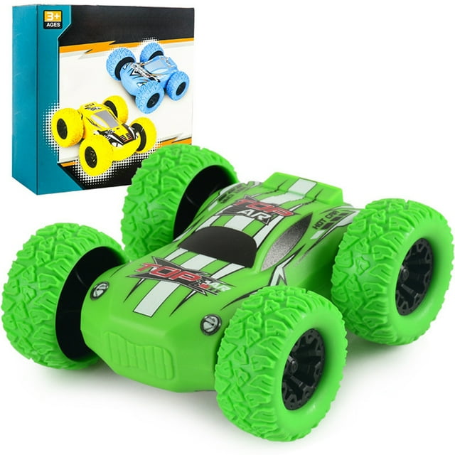 Kids Inertia Car Toy Plastic Double-sided 3D Push Vehicle Friction Powered Car