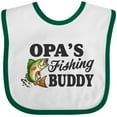 thumbnail image 3 of Inktastic Opa's Fishing Buddy Boys Baby Bib, 3 of 4