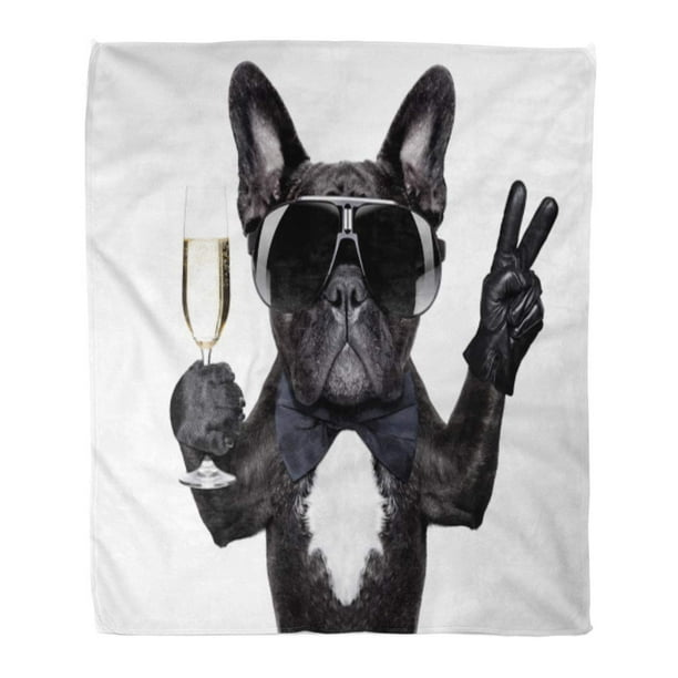 HATIART Throw Blanket 58x80 Inches Birthday French Bulldog with