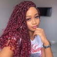 thumbnail image 1 of Borgoña River Locs Pelo De Ganchillo Para Mujer – 14 Pulgadas 144 Raíces New Goddess Locs Pelo De Ganchillo Boho Faux Locs Con Rizos Boho Hippie Loc Con Extremos Rizados (14 Pulgadas T1B/Bug#), 1 of 1