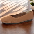 thumbnail image 3 of Zapatos planos de punto para mujer zapatos planos con punta cuadrada antideslizantes transpirables para viajes al aire libre, 3 of 8