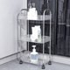 thumbnail image 5 of Carrito de almacenamiento con ruedas de 3 niveles, transparente, organizador de cocina y baño, carrito multiusos móvil con ruedas para el hogar y la oficina., 5 of 6