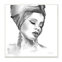 Stupell Industries Woman With Headwrap Soft Watercolor Portrait Painting, 12 x 12, Design by Aimee Del Valle