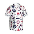thumbnail image 2 of Balery Sailing Marine Travel Print Men's Hawaiian Shirts Short Sleeve Beach Shirt Relaxed Fit Vacation Button Down Shirts-Large, 2 of 9