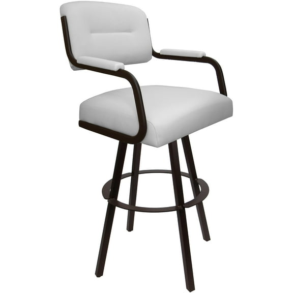Swivel Metal Extra Tall Stool 34" Seat - M-110 WB - White Vinyl - Brown