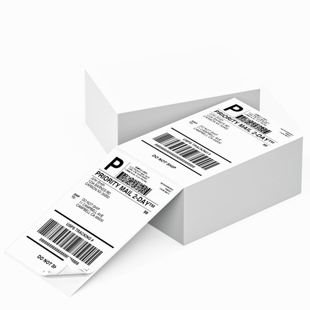 Etiquetas térmicas Phomemo de 4 x 6 cm para envíos, 1000 etiquetas, color blanco