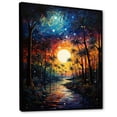 thumbnail image 2 of Designart "Painting Sunset Palm Trees II" Floral Floater Framed Canvas Print, 2 of 7