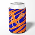 thumbnail image 2 of Letter N Initial Tiger Stripe Blue and Orange Can or Bottle Hugger, 2 of 5