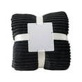 thumbnail image 2 of HCBY Sherpa Throw Blanket for Couch - Super Soft & Warm Striped Fleece Blanket Cozy Plush Fluffy Blanket for Bed Couch Sofa All Season (Black 59"x39"), 2 of 7