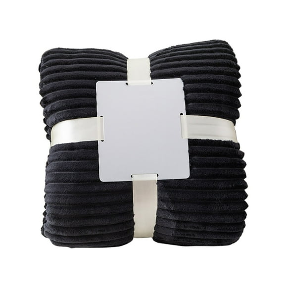Cover for Sofa Thickened Double Solid Striped Lamb Flannel Pulled Rug Sofa Cover