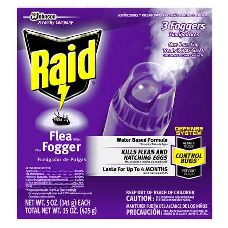 Raid Flea Killer Plus Fogger, 15 Oz (1 Ct) (Best Spray To Kill Fleas In Yard)