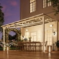 thumbnail image 2 of Leukture 10' x 12' Wall Mounted Lean to Metal Awnings with Sloped Roof Outdoor Patio Gazebo Awning for Backyard Deck White, 2 of 7