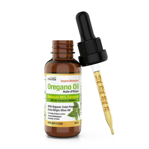 Herba Organic Oregano Oil Drops - 30ml (1 fl oz) | Certified Organic Wild Oil of Oregano Liquid Drops