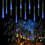 Meteor Shower Lights - 10 Tubes 540 LED Cascading Rain Lights, 20 Blue Falling Snow Effect for Christmas, Wedding, Garden Decor