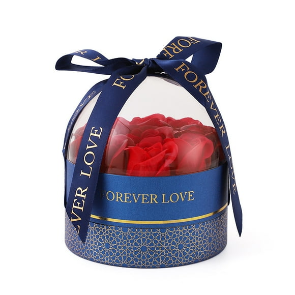 ShenMo 1pcs(Blue)Eternal Rose Gift Box, Eternal Flower Anniversary Gift Box, Wife Wedding, Anniversary Romantic Gifts for Her