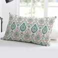 thumbnail image 5 of Green Pink Boho Throw Pillow Cover 20 x 30 Inch Decorative Pillow Cover Ethnic Abstract Geometric Floral Pattern Lumbar Pillowcase Seasonal Rectangle Cushion Case for Couch Sofa Bed Living Room, 5 of 7