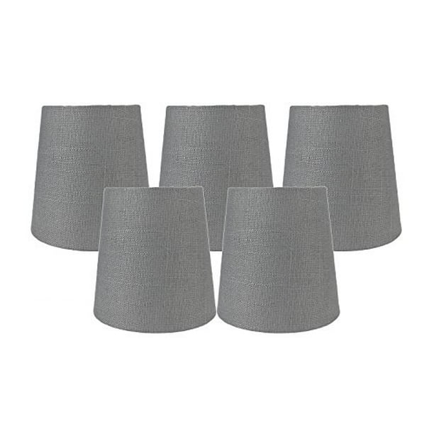 Meriville Set Of 5 Graphite Linen Clip On Chandelier Lamp Shades 3 Inch By 4 Com Meriville Set Of 5 Graphite Linen Clip, Linen Chandelier Lamp Shades