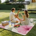 thumbnail image 4 of Outdoor Rug 3x5 ft Blue Pink Flowers Waterproof Outdoor Patio Rug Mat Non Slip Outside Area Rugs Carpet for RV,Camping,Porch,Deck,Pool,Balconybackyard,Rustic Beige, 4 of 9
