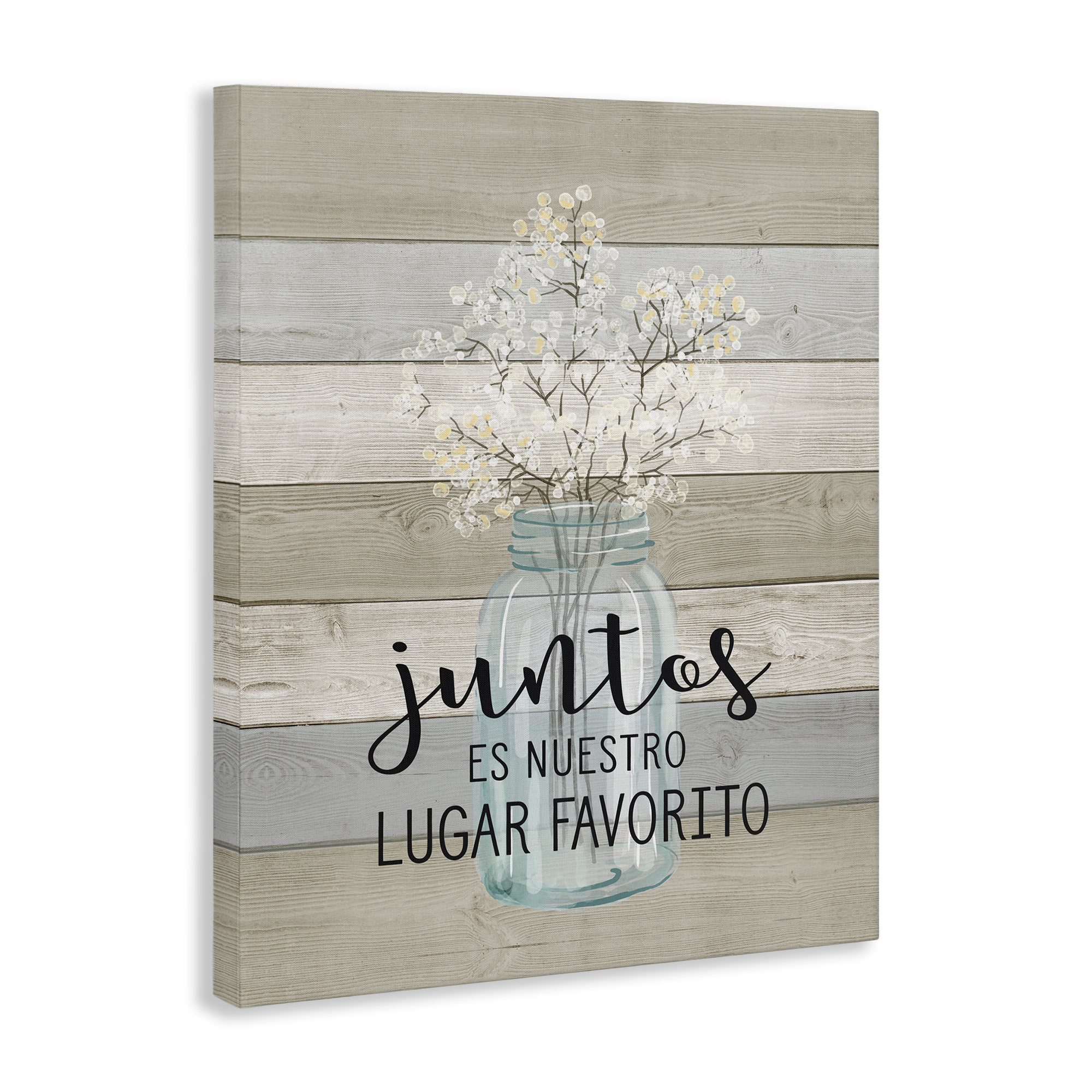 Stupell Industries Juntos, Nuestro Lugar Favorito Inspirational Quotes & Sayings Painting Wrapped Canvas Art Print Wall Art, 36 x 48
