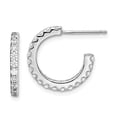 thumbnail image 2 of Sterling Silver Rhodium-Plated Cubic Zirconia Hoop Earrings, 2 of 3