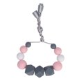 thumbnail image 1 of Collar de dentición para bebés Ticfox masticable con cuentas de Silicona suave color rosa, 1 of 14