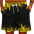 thumbnail image 6 of AXXD Mens Shorts Cargo Summer Flame Printing Special Print Beach Casual Trouser Shorts New Arrival, 6 of 10