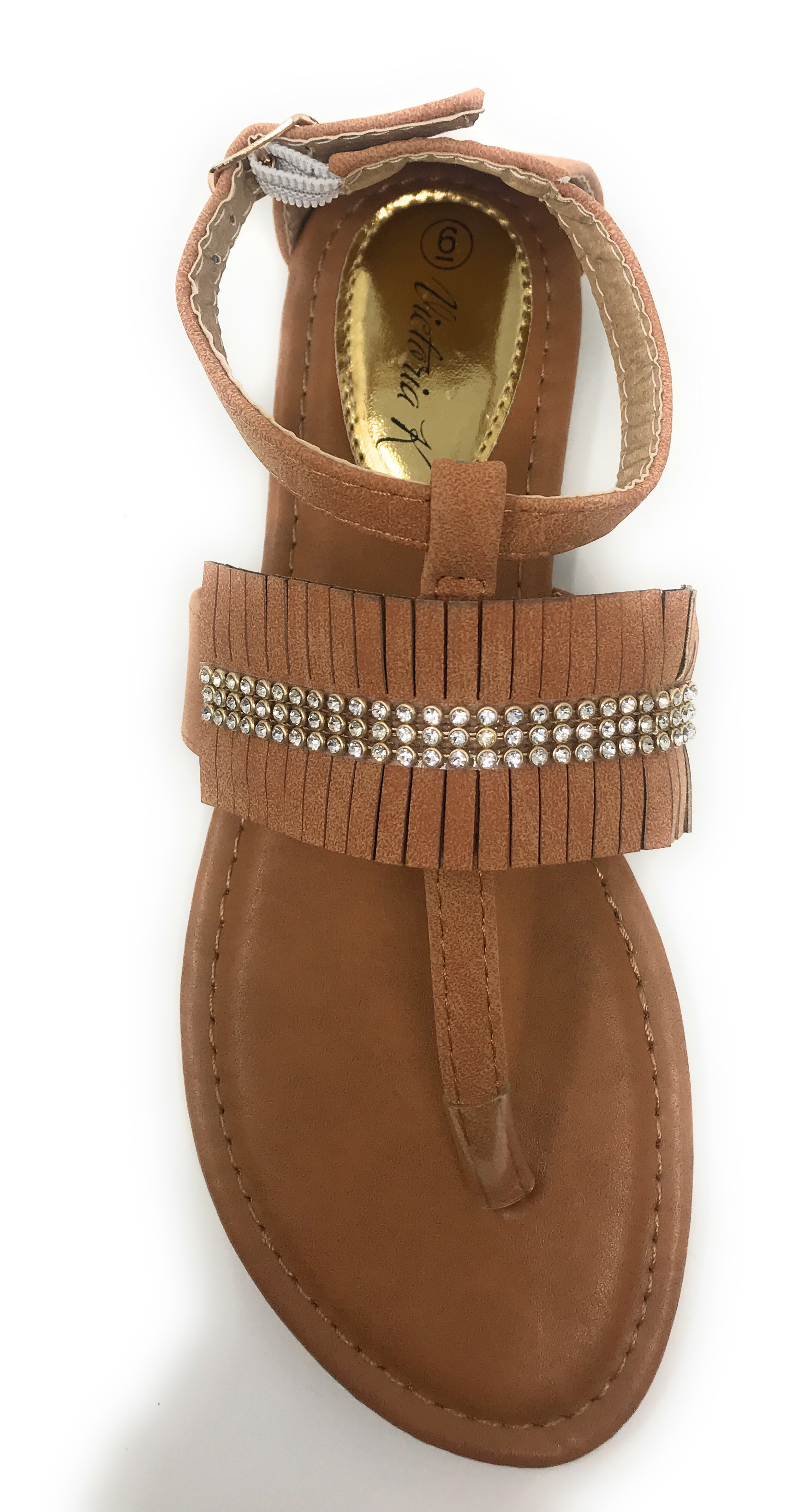 Victoria K Women's Fringed and Rhinestone Sandals