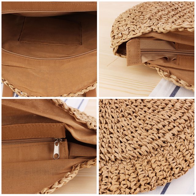 Bolsa bandolera de paja de playa redondo de verano de Bali de mano grandes tejidos Tmvgtek Para Estrenar