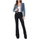 thumbnail image 2 of Chaqueta de mezclilla recortada INSPIRE CHIC para mujer, bolero casual sin cuello, M, azul polvo, 2 of 6