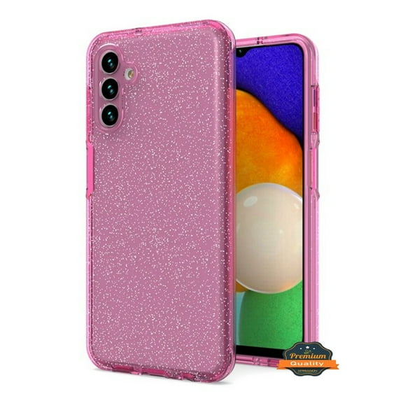 For Samsung Galaxy A13 5G Glitter Sparkle Bling Shiny Ultra Slim Hybrid Shockproof Rubber Silicone Soft TPU Gel Protective Phone Case Cover by Xpression [Pink]